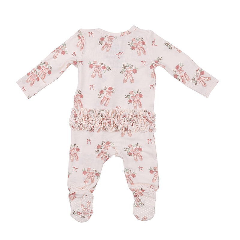 Ruffle Zip Footie- Pretty in Pink Collection