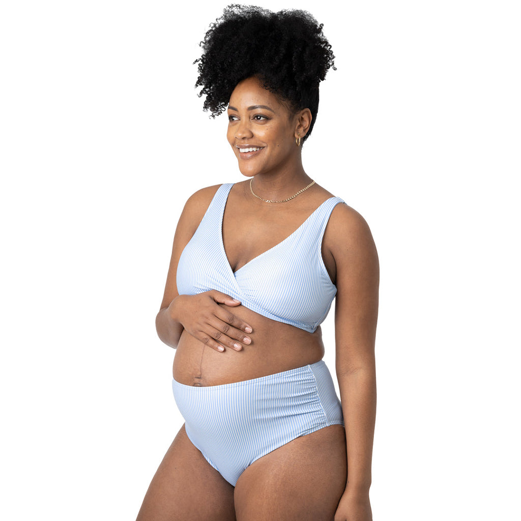 Crossover Maternity & Nursing Bikini Top | Black