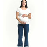 Maternity Roll Cuff Straight Leg Jean with Bellyband