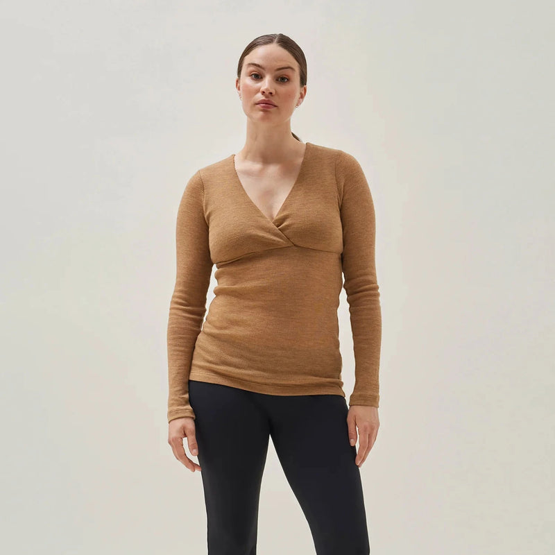 Ribbed Merino Wool Nursing Top