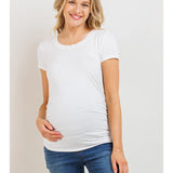 Ruched Short-Sleeve Maternity T-Shirt