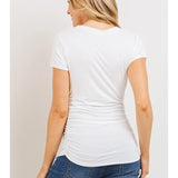Ruched Short-Sleeve Maternity T-Shirt