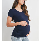 Ruched Short-Sleeve Maternity T-Shirt