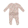 Acorn Floral Ruffle Two Way Zipper Footie