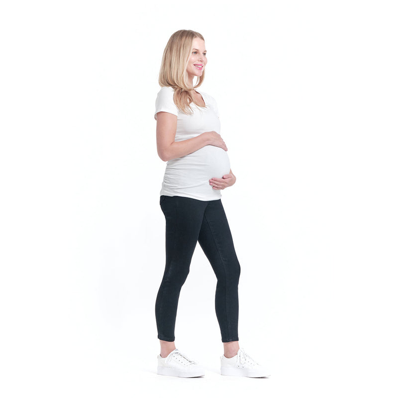 Maternity 32" Butter Skinny Jeans with Belly Band- Black