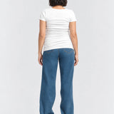 1822 Denim Baggy Straight Leg Maternity Jean with Bellyband, Iman, back view
