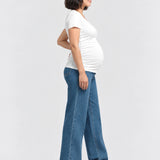 1822 Denim Baggy Straight Leg Maternity Jean with Bellyband, Iman, side view