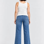 1822 Denim Maternity Better Butter Wide Leg Jean with Bellyband, Khari, back view