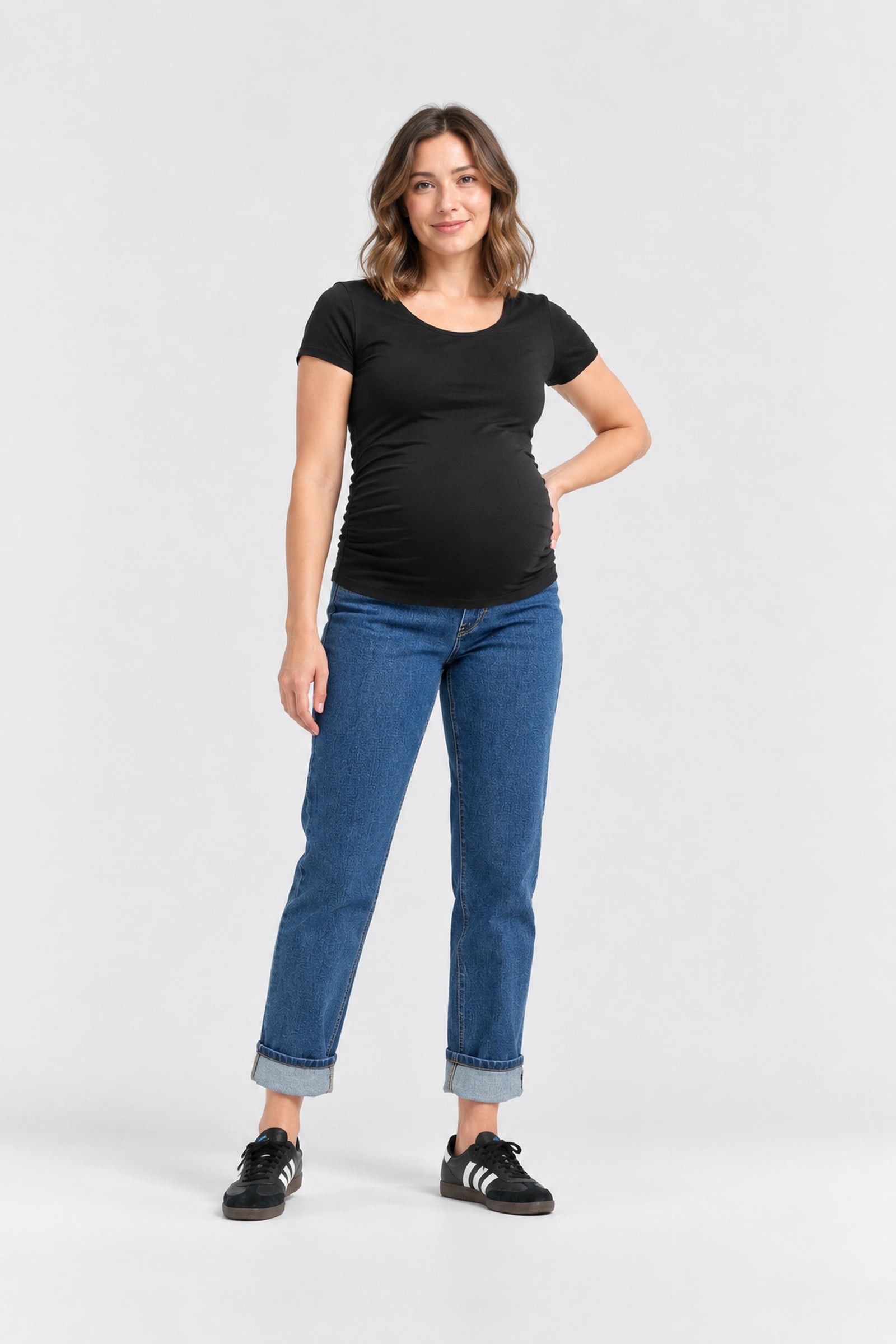 1822 Denim Maternity Dad Jean with Bellyband, Levi, front view