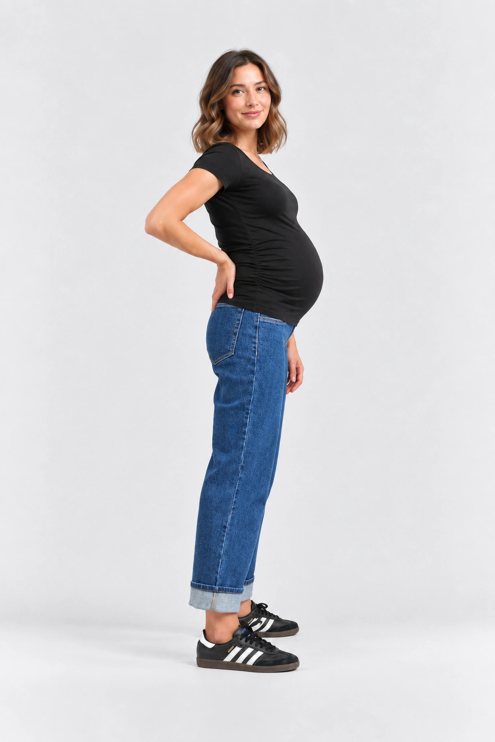 1822 Denim Maternity Dad Jean with Bellyband, Levi, side view