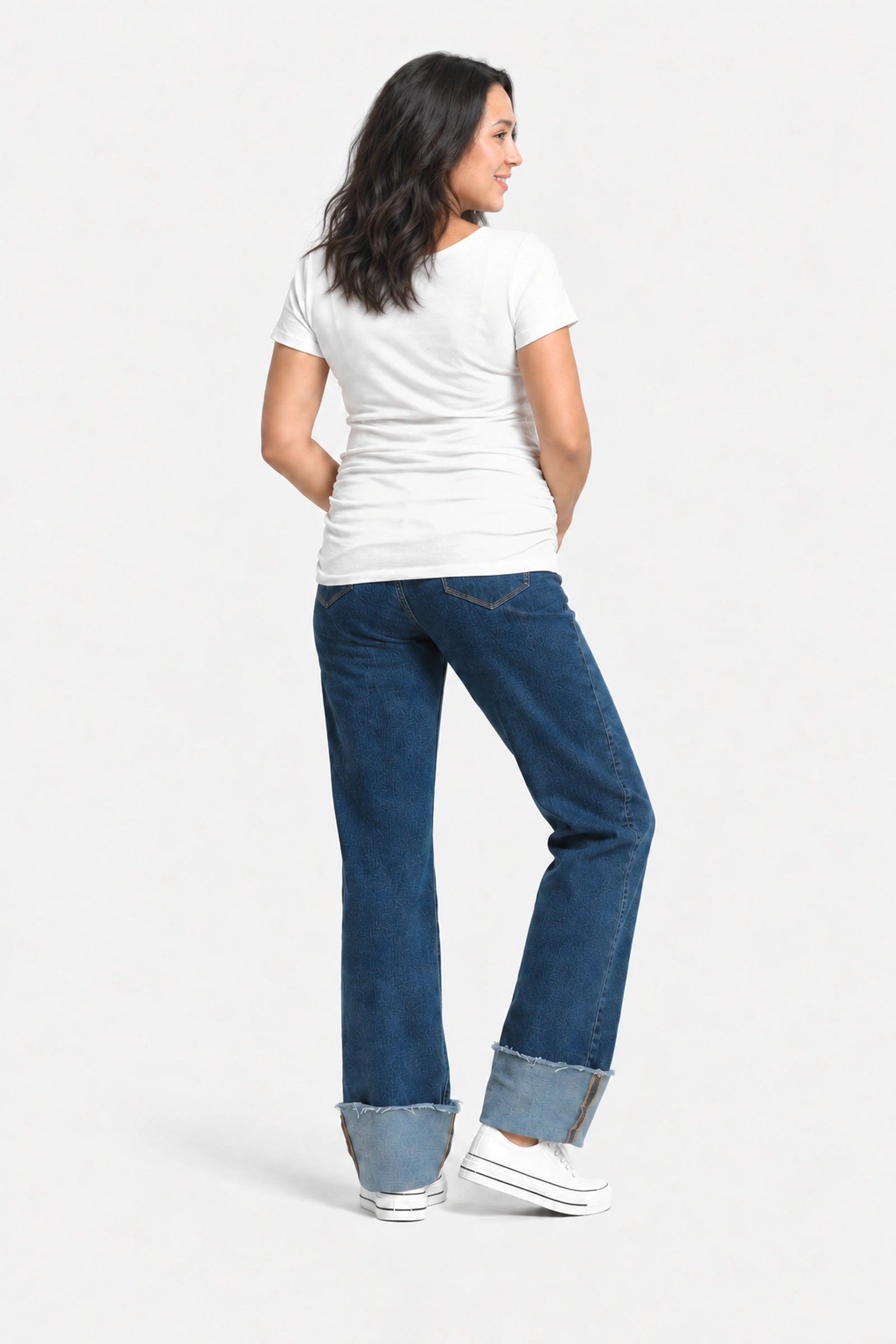 1822 Denim Maternity Roll Cuff Straight Leg Jean — Levi, Levi, back view