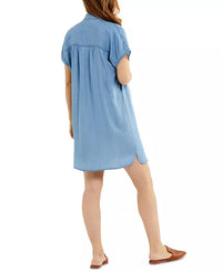 Cotton Chambray Maternity + Nursing Short Sleeve Dress