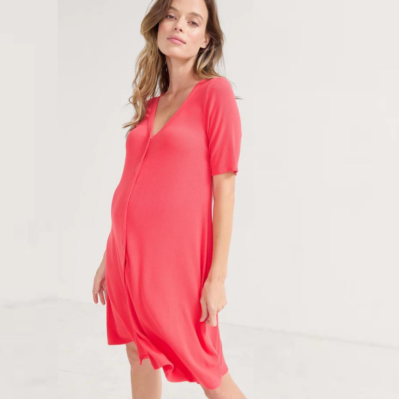 The Softest Rib Nursing Mini Dress