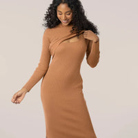 2-in-1 Nursing + Maternity Knit Midi Dress