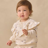 Ruffle Fleece Sweatshirt Blue Daisy