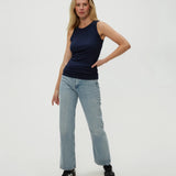 Halley Ribbed Tank with Ruching