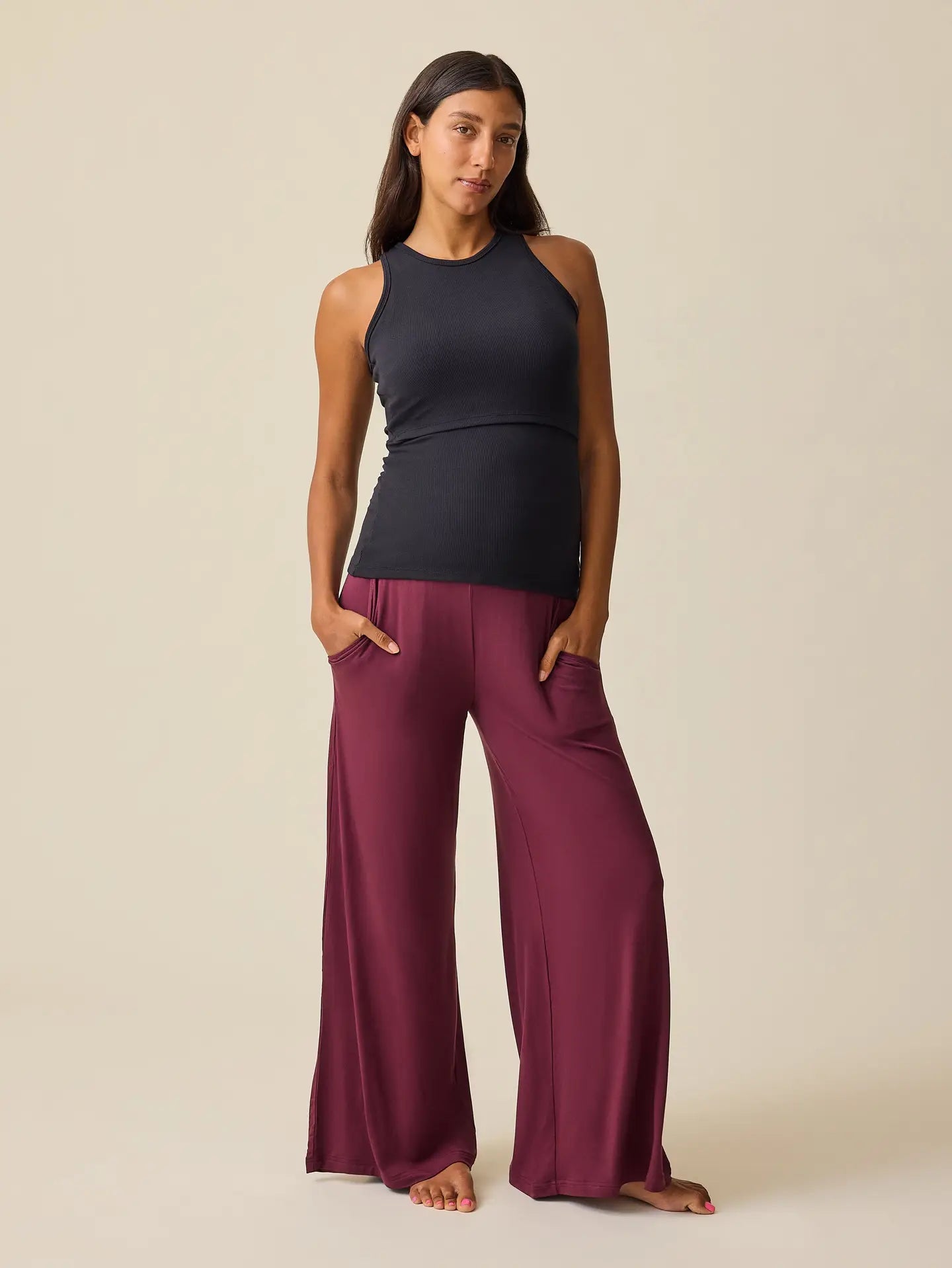 Bamboo Wide Leg Maternity + Postpartum Lounge Pant