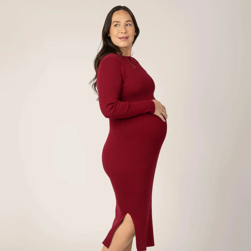 2-in-1 Nursing + Maternity Knit Midi Dress