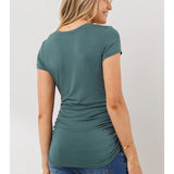 Ruched Short-Sleeve Maternity T-Shirt