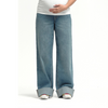 Maternity Roll Cuff Wide Leg Jean with Bellyband - Willa