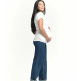Maternity Roll Cuff Straight Leg Jean with Bellyband