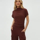 Lara Ribbed Mock Neck Top