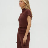 Lara Ribbed Mock Neck Top