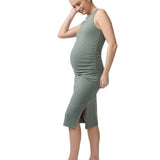 Ruched Body Con Maternity Dress