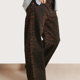 Slouch Under-Bump Relaxed Jeans – Leopard Print