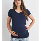 Ruched Short-Sleeve Maternity T-Shirt