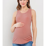 Ribbed Maternity Racerback Tank Top