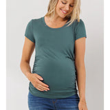 Ruched Short-Sleeve Maternity T-Shirt