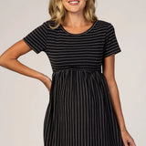 Striped Baby Doll Maternity Dress