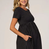 Striped Baby Doll Maternity Dress