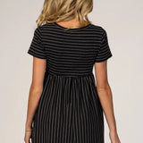 Striped Baby Doll Maternity Dress