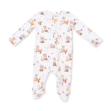 Woodland Animals with Pumpkins  2 Way Zipper Footie