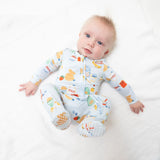 Breakfast Club Blue  2 Way Zipper Footie