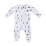 Bestie Dogs Blue  2 Way Zipper Footie