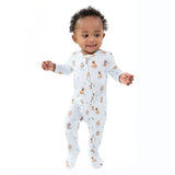 Bestie Dogs Blue  2 Way Zipper Footie