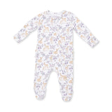Floral Deer  2 Way Ruffle Back Zipper Footie