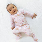 Princess Unicorns and Castle  2 Way Ruffle Back Zipper Footie