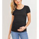 Ruched Short-Sleeve Maternity T-Shirt