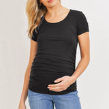 Ruched Short-Sleeve Maternity T-Shirt
