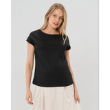 Maternity Shell Top with Hidden Nursing Zip in All-Season Wool