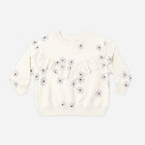 Ruffle Fleece Sweatshirt Blue Daisy