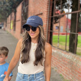 Strong As A Mother®  Navy Embroidered Dad Hat
