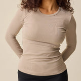 Ribbed Bamboo Long Sleeve Nursing T-Shirt