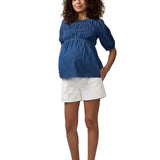 Chambray Smocked Maternity Top