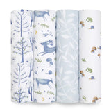 Organic Cotton Swaddling Blankets - 4 Pack