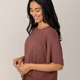 Aria Bamboo Casual Cropped Short Sleeve Top